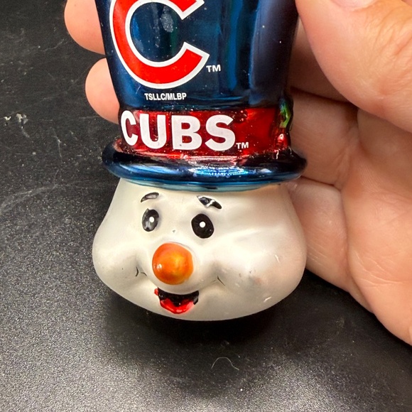 CHICAGO CUBS Glass Christmas Ornament MLB Baseball Snowman - Picture 4 of 9